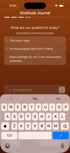 Gratitude reflection step