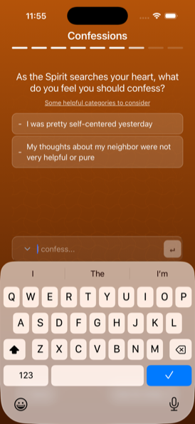 Confession reflection step