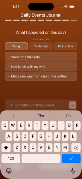 Daily events reflection step